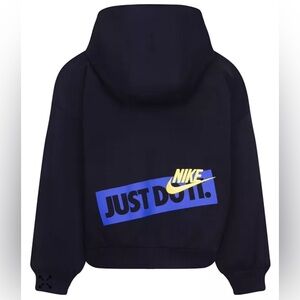 Nike Boys Fleece Icon Embroidered Black Hoodie Pullover Sweatshirt Size 3-4 Year